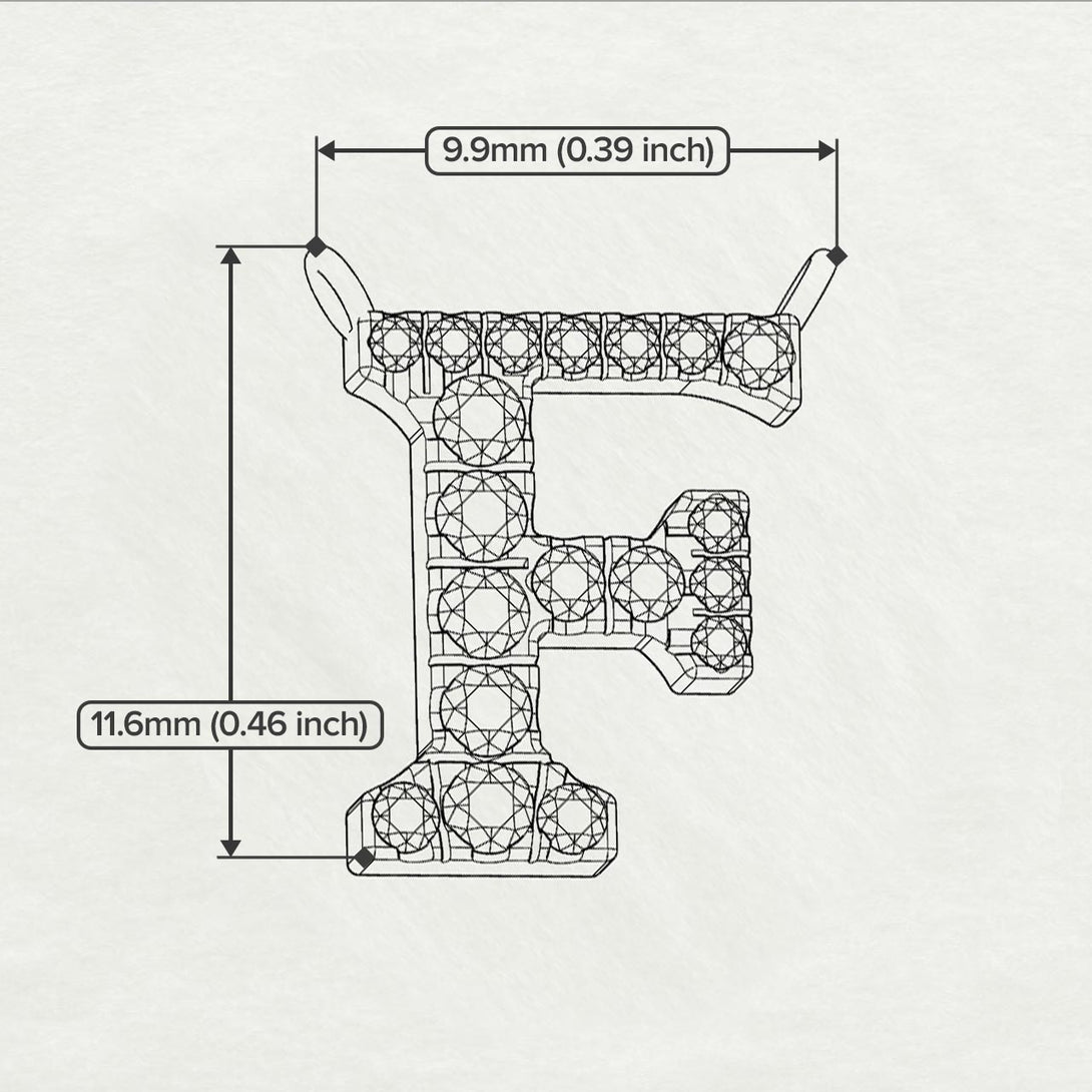 Diamond Gold Initial Necklace - F